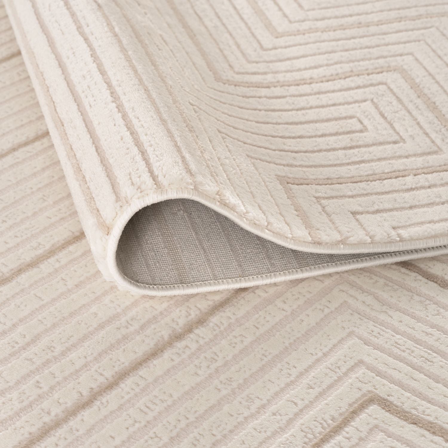 Carmel Cream-Beige Geometric Area Rug for Stylish Homes