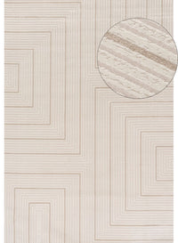Carmel Cream-Beige Geometric Area Rug for Stylish Homes