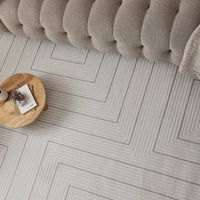 Carmel Cream-Grey Geometric Area Rug for Modern Elegance