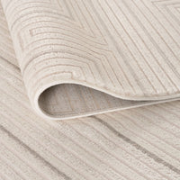 Carmel Cream-Grey Geometric Area Rug for Modern Elegance