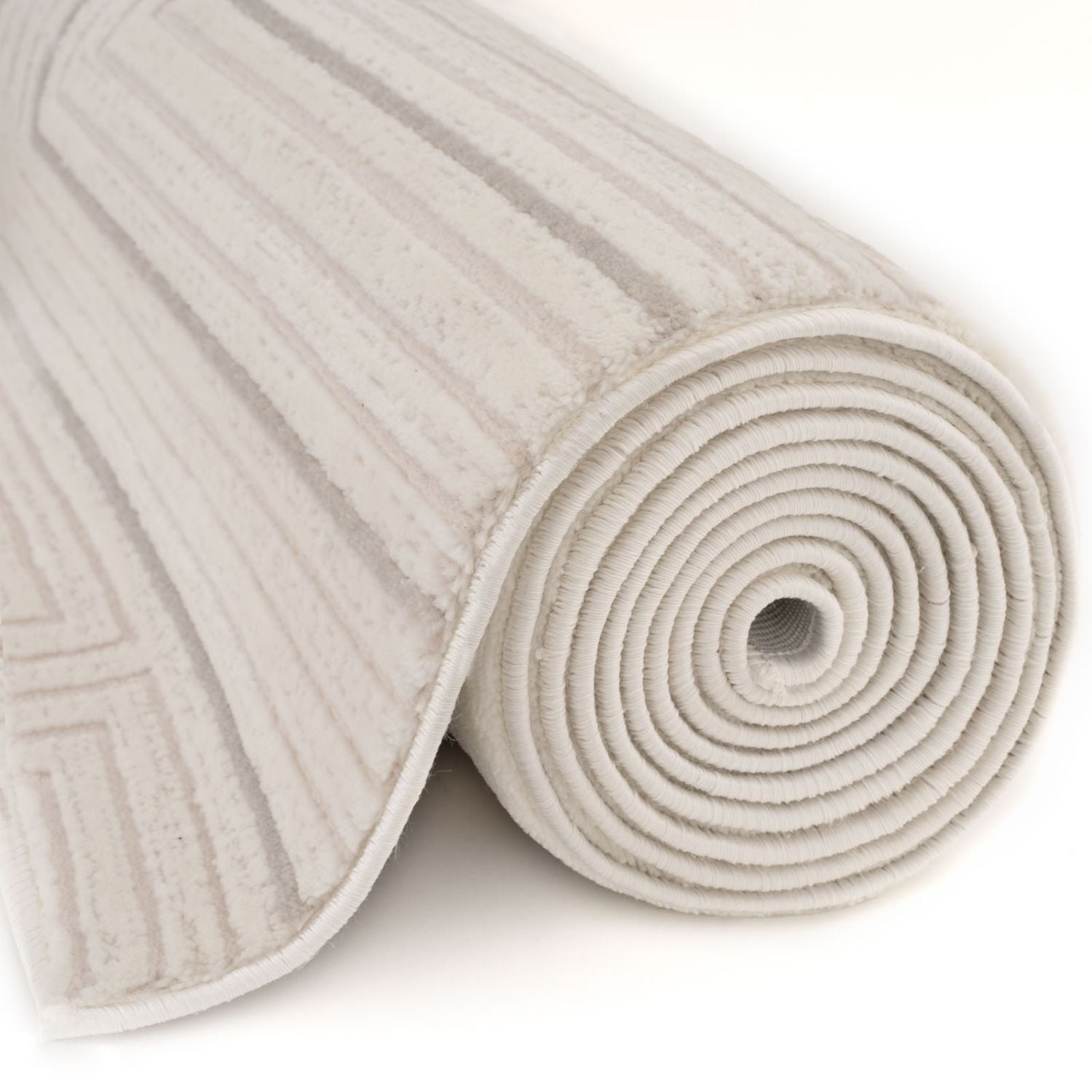 Carmel Cream-Grey Geometric Area Rug for Modern Elegance