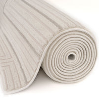 Carmel Cream-Grey Geometric Area Rug for Modern Elegance