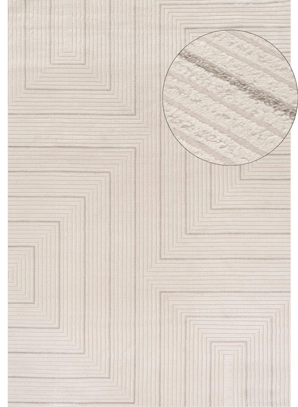 Carmel Cream-Grey Geometric Area Rug for Modern Elegance