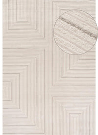 Carmel Cream-Grey Geometric Area Rug for Modern Elegance