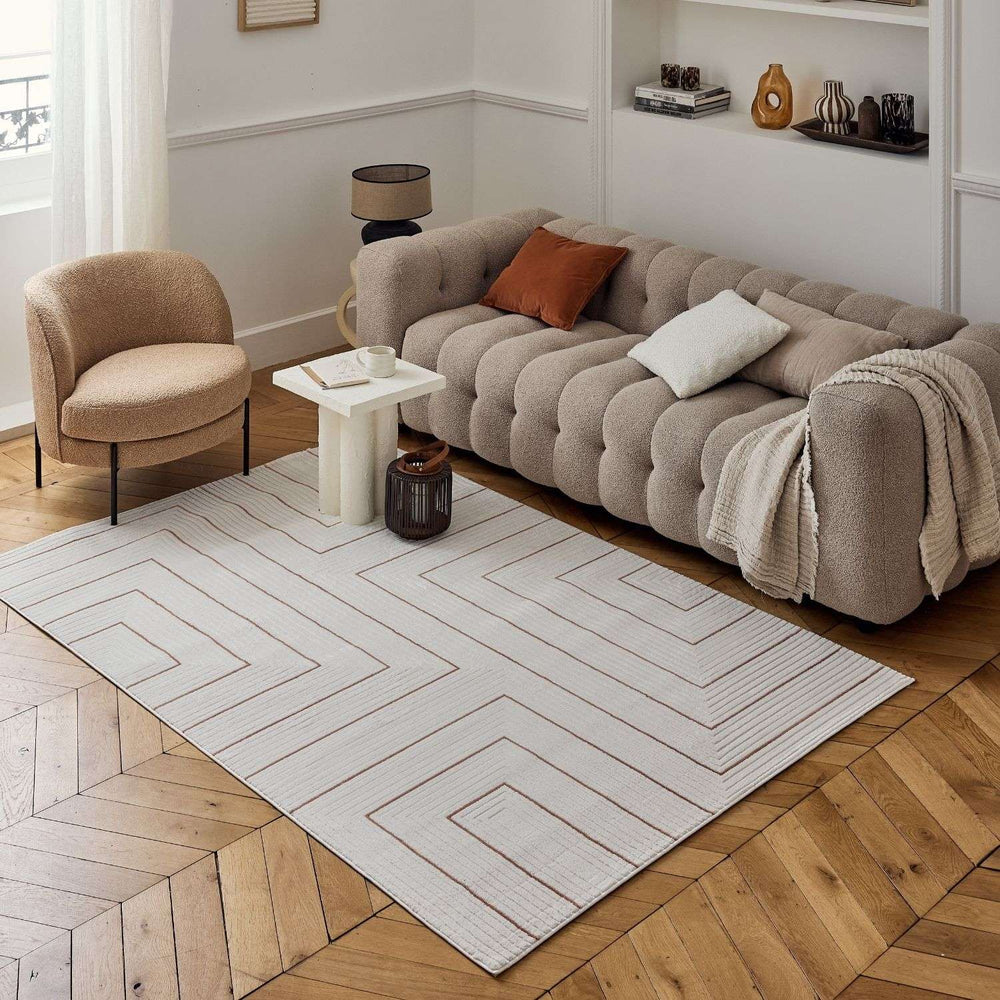 Carmel Cream-Terra Geometric Rug | 6040