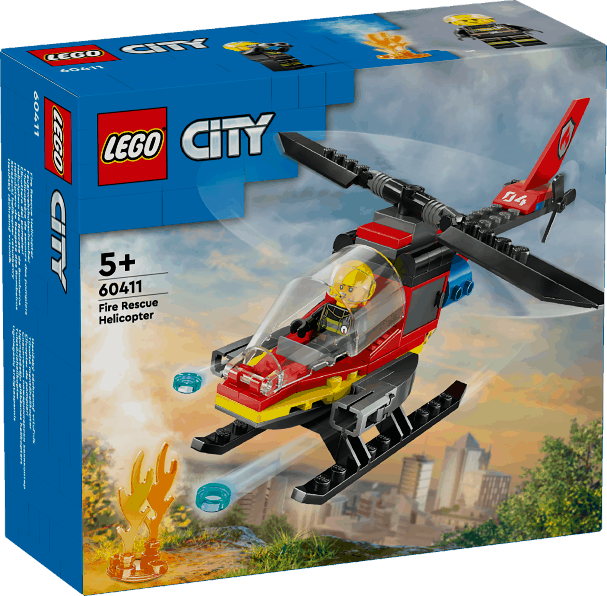 Lego City 60411 Fire Rescue Helicopter Toy Playset for Ages 5 and Up
