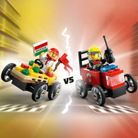 Lego City 60458 Pizza Vs. Fire Truck Race Car Pack for Ages 5 and Up
