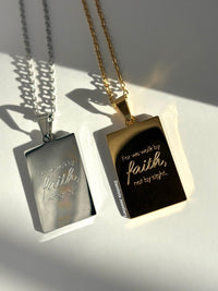 ‘For we walk by faith’ Necklace - Gold/Silver - Double sided