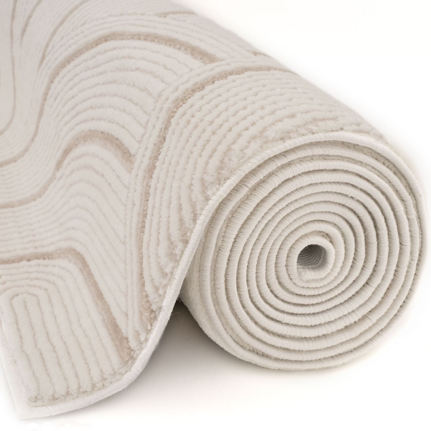 Cream-Beige Geometric Area Rug 6070 for Stylish Living Spaces