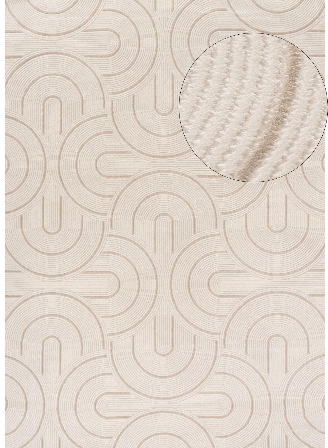 Cream-Beige Geometric Area Rug 6070 for Stylish Living Spaces