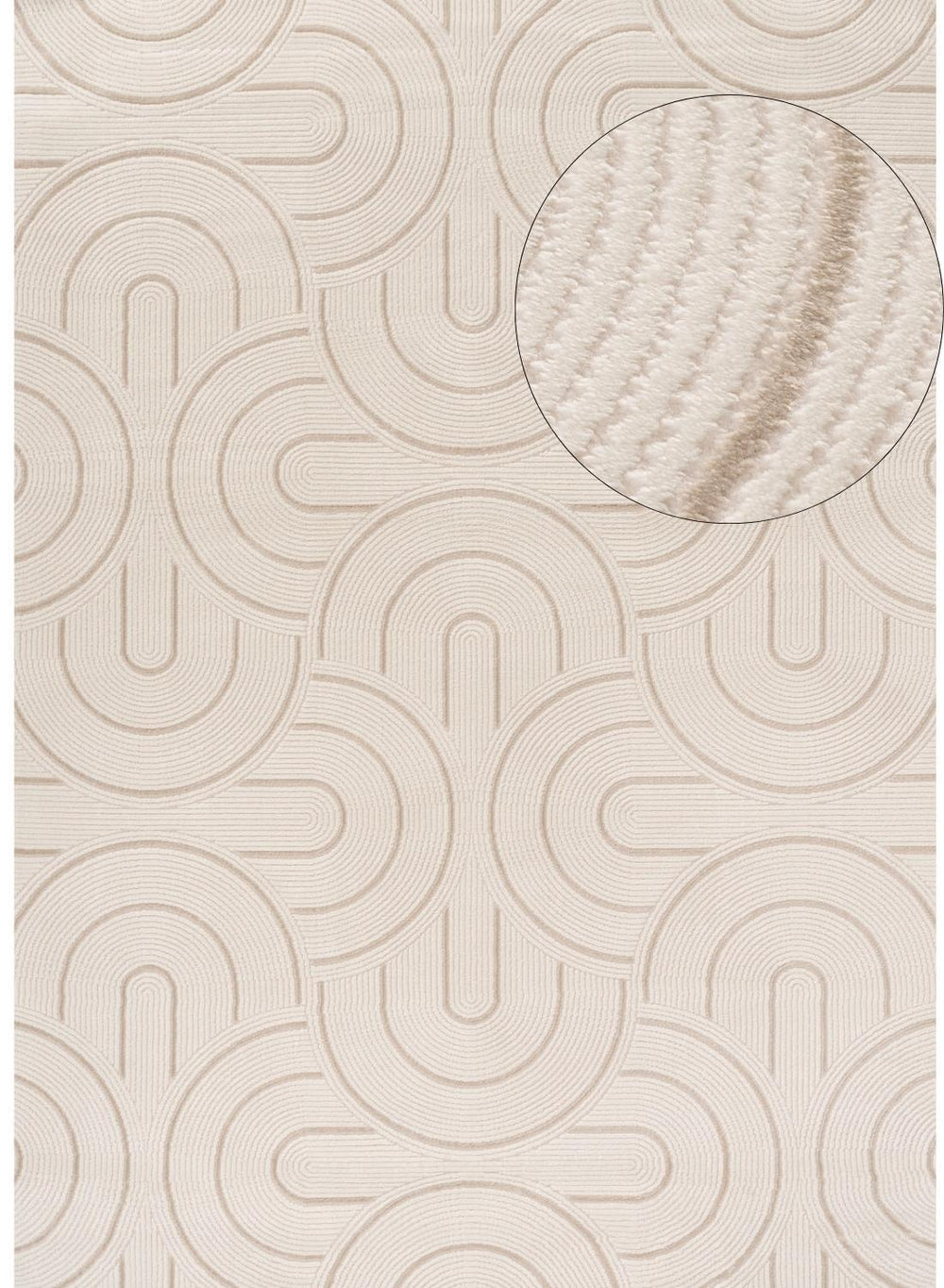 Cream-Beige Geometric Area Rug 6070 for Stylish Living Spaces
