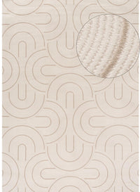 Cream-Beige Geometric Area Rug 6070 for Stylish Living Spaces