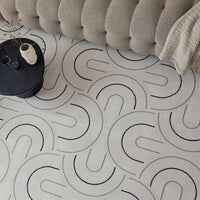 Cream-Blue Geometric Area Rug - Stylish Comfort for Every Space