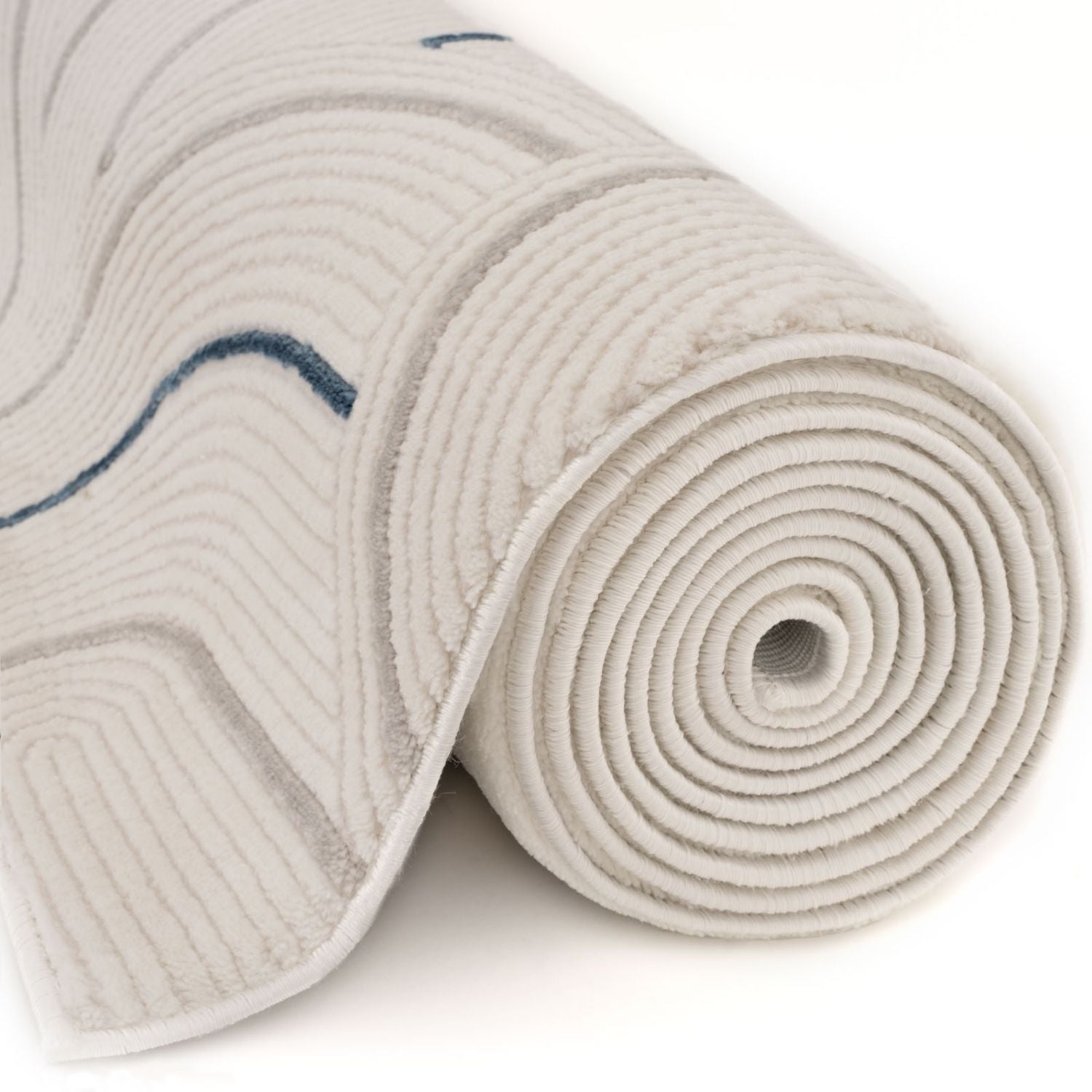 Cream-Blue Geometric Area Rug - Stylish Comfort for Every Space