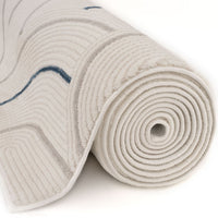 Cream-Blue Geometric Area Rug - Stylish Comfort for Every Space