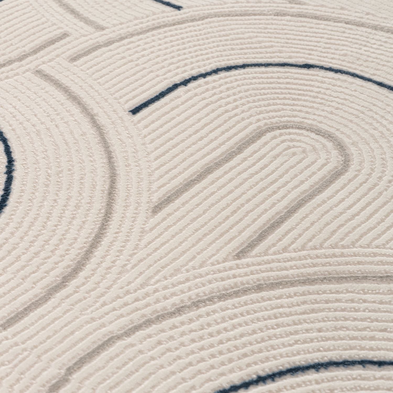 Cream-Blue Geometric Area Rug - Stylish Comfort for Every Space