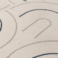 Cream-Blue Geometric Area Rug - Stylish Comfort for Every Space