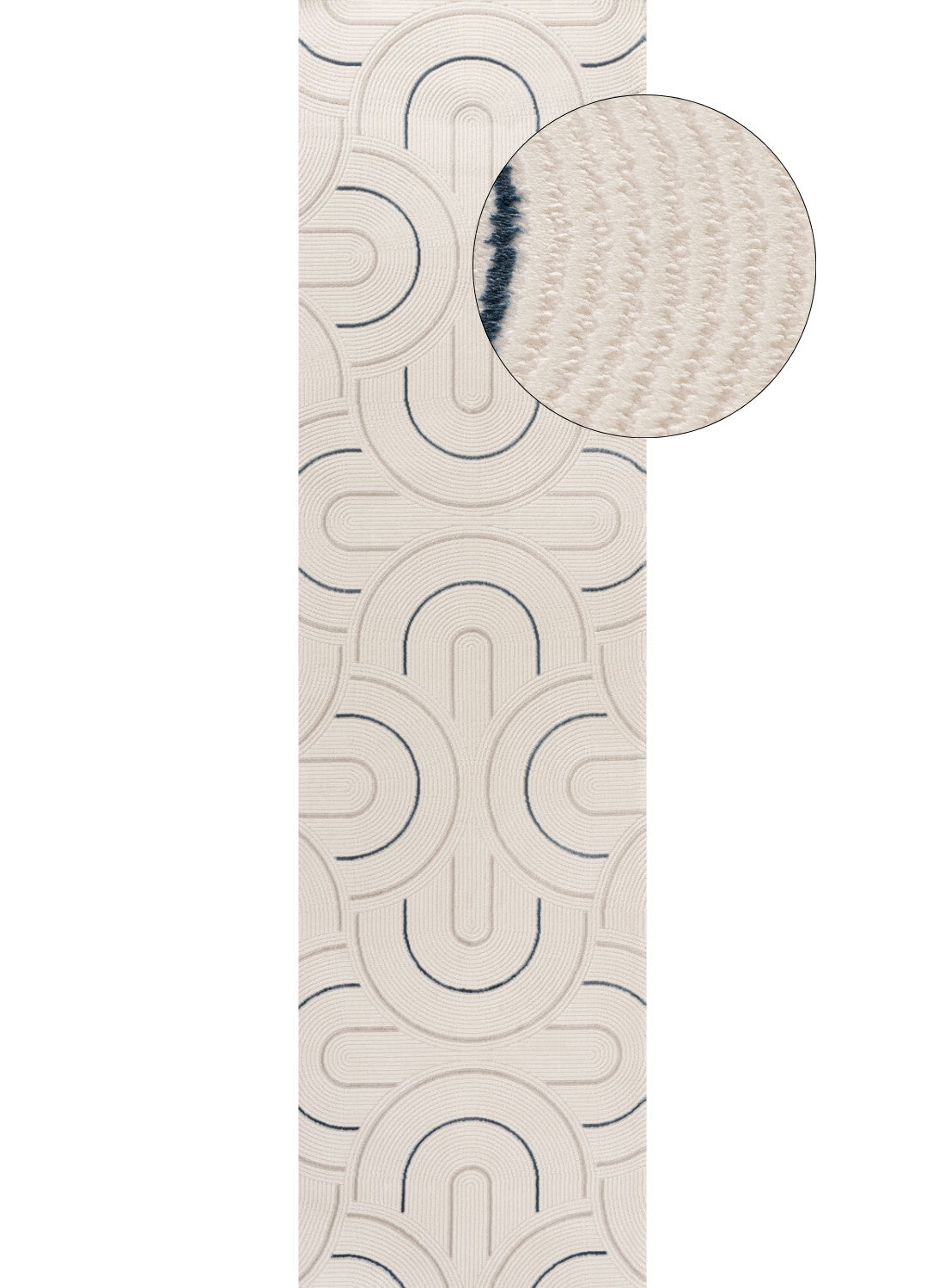 Cream-Blue Geometric Area Rug - Stylish Comfort for Every Space
