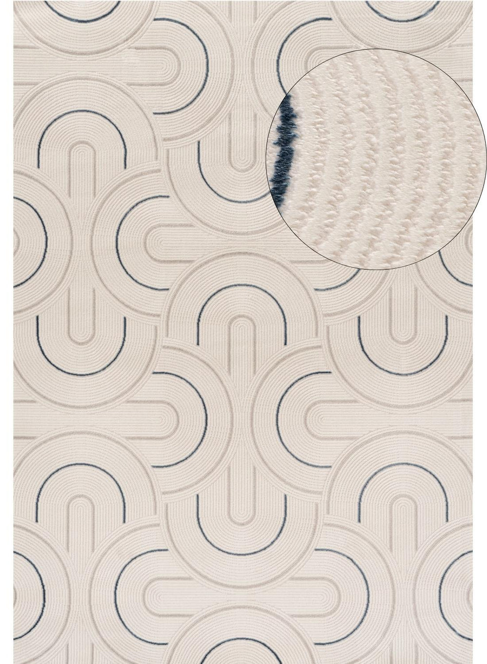 Cream-Blue Geometric Area Rug - Stylish Comfort for Every Space