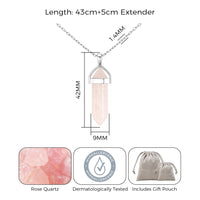 Rose Quartz Gemstone Necklace with Quote Card