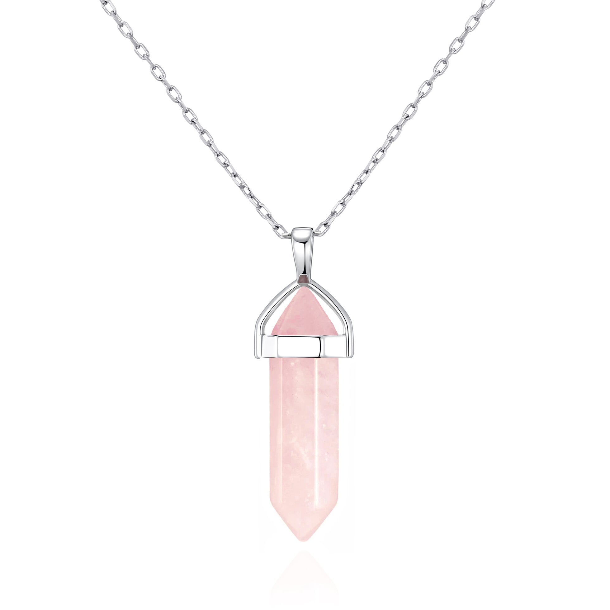 Rose Quartz Genuine Gemstone Necklace