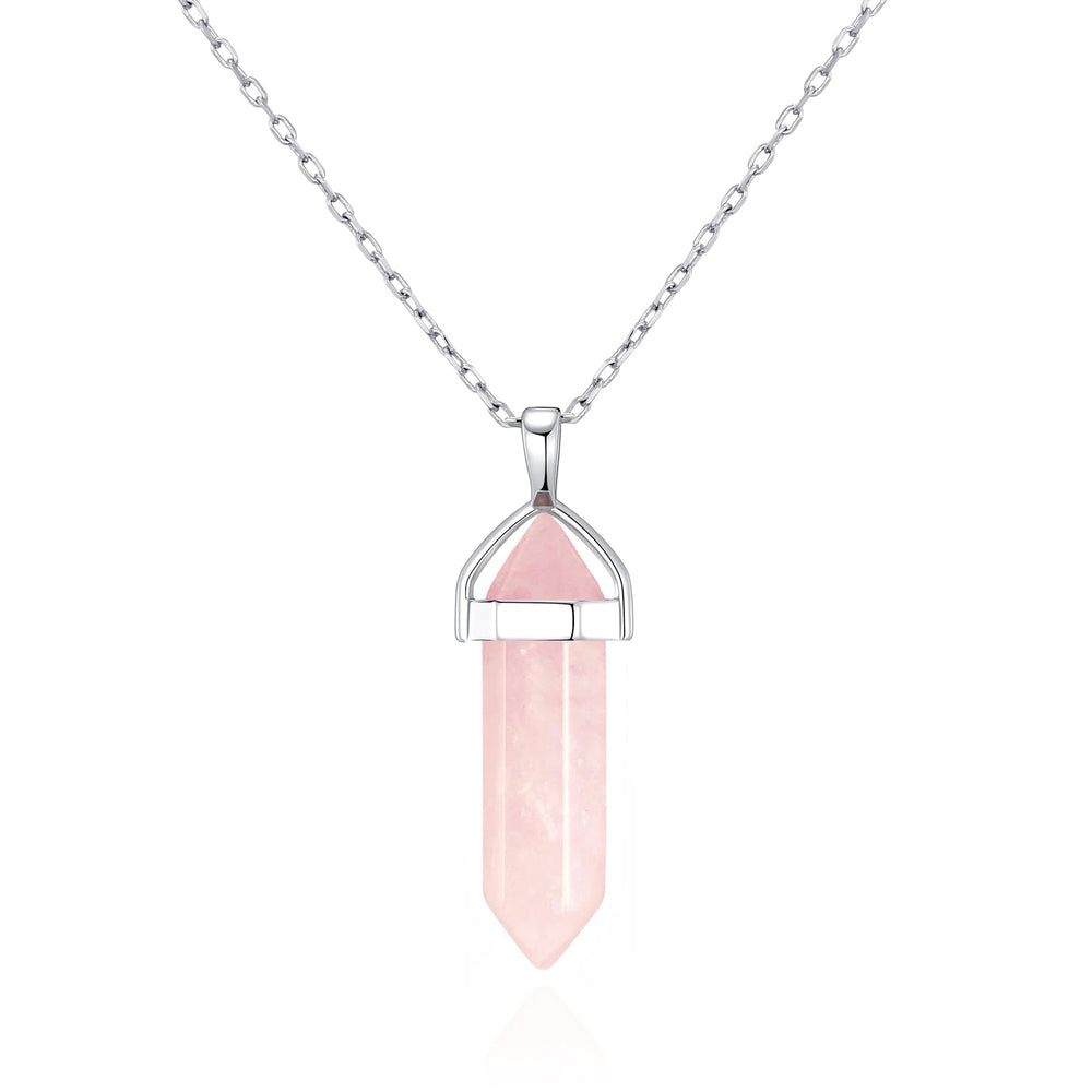 Rose Quartz Genuine Gemstone Necklace