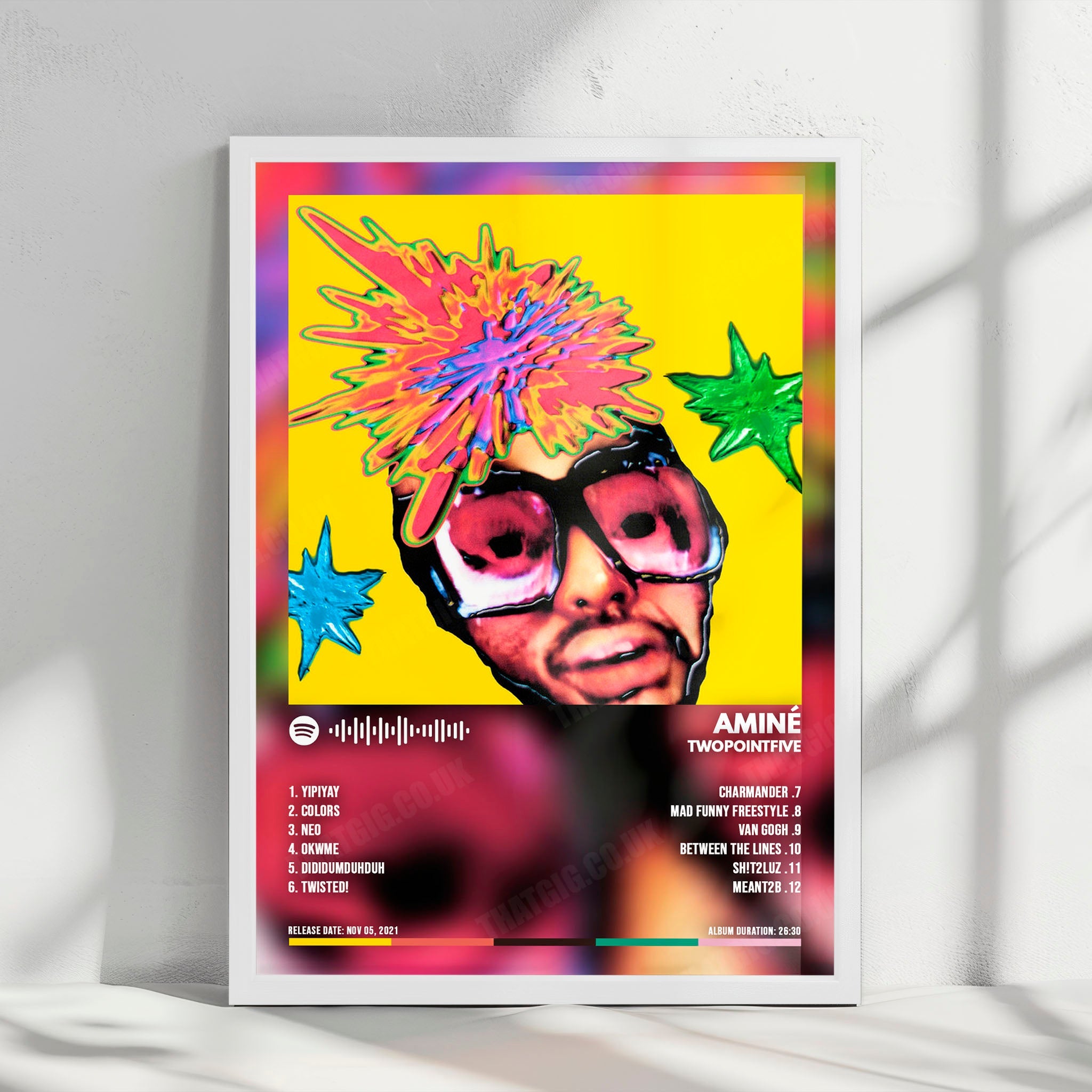 Amine "TWOPOINTFIVE" Album Cover Poster - with Complete Tracklist