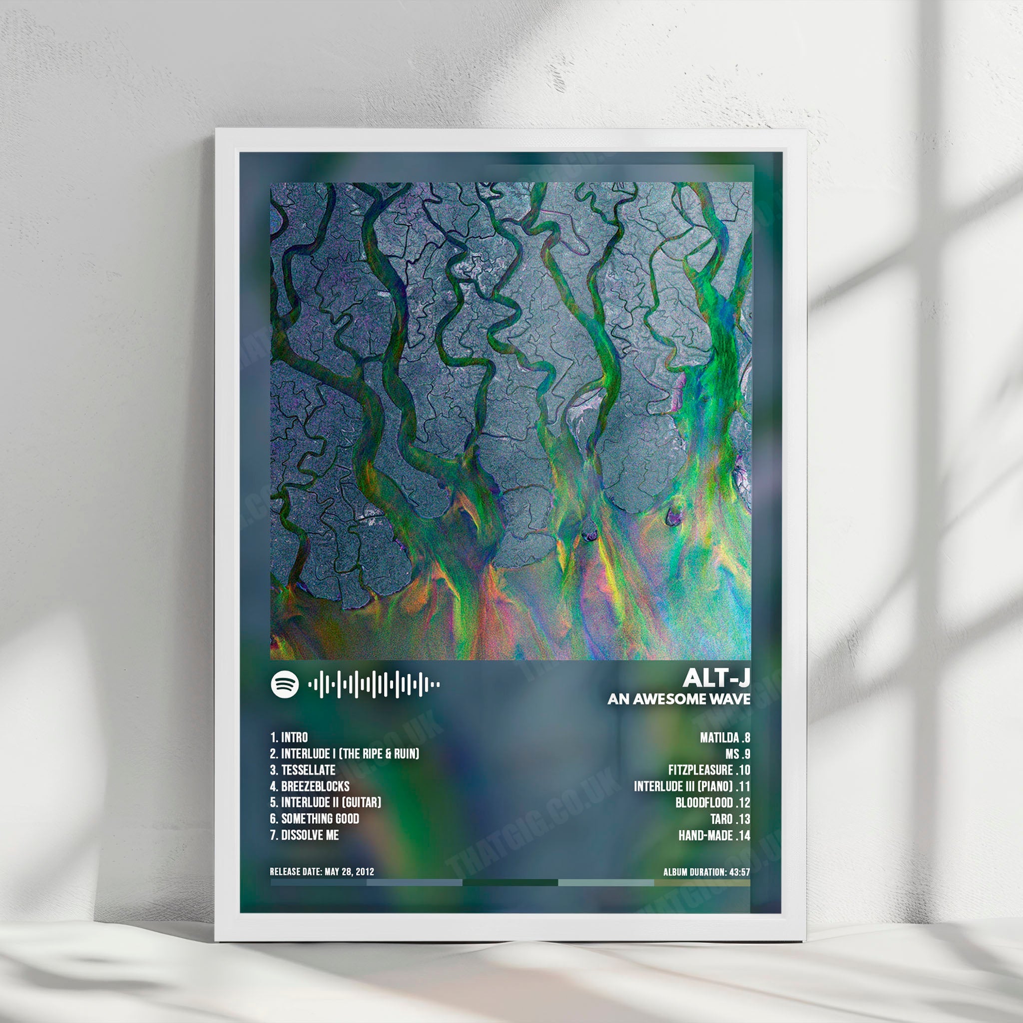 Alt-J "An Awesome Wave" Album Cover Poster - with Complete Tracklist