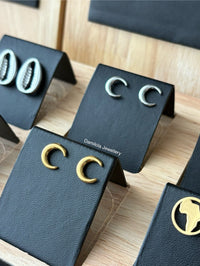 Crescent Moon ‘Luna’ Stud Earrings - Gold/Silver