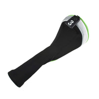 Andux 6pcs/Set Golf Club Head Covers Woods Driver Fairway Hybrid Set Long Neck (3 Hybrid + 3 Woods) Black/Green