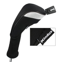 Andux 4pcs/Set Golf Wood Club Head Covers 460cc Driver with Long Neck Black