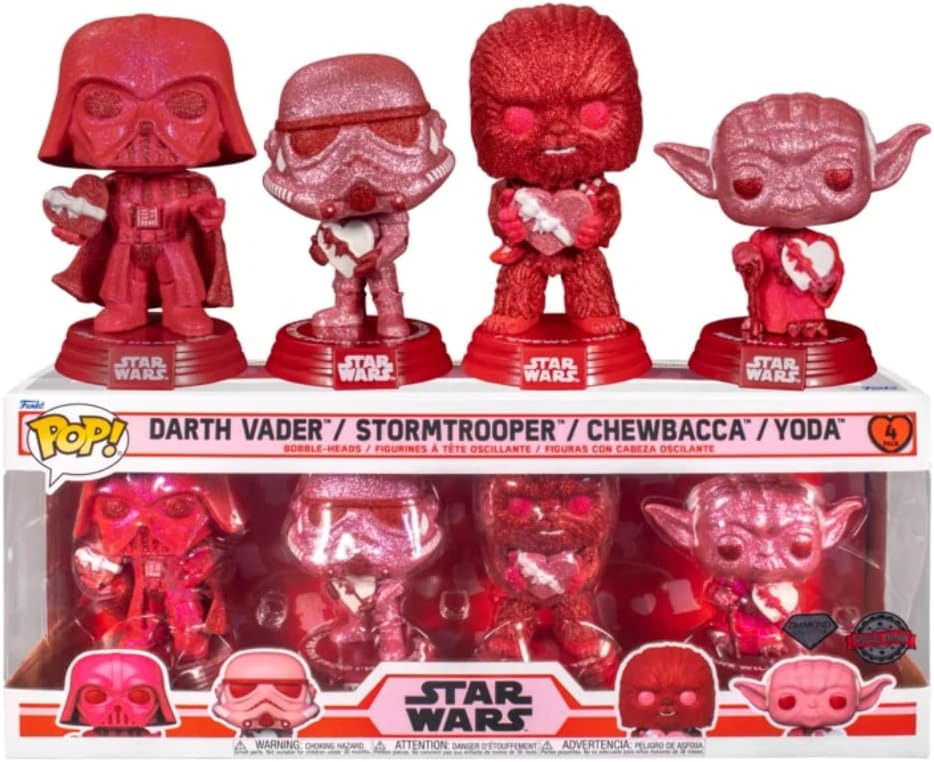 Funko Pop! Star Wars: Valentines - Yoda - 4 Pack - Diamond Glitter