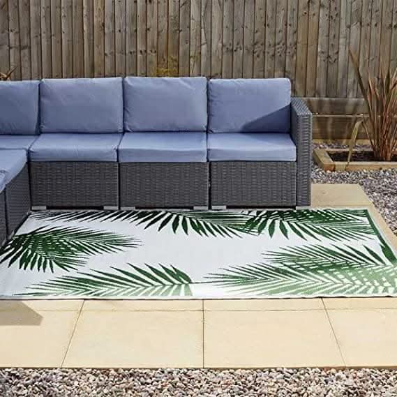 Tropicana Green Large Alfresco Mat 150 x 210cm for Indoor and Outdoor Use