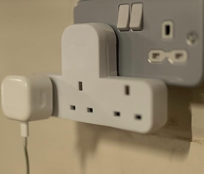 3 Way Plug Adapter UK for Wall Plug Extender Adaptor