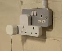 3 Way Plug Adapter UK for Wall Plug Extender Adaptor