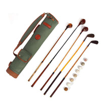 TOURBON Canvas Golf Club Travel Case Lightweight Carry Bag for Men Women - Green (Green)