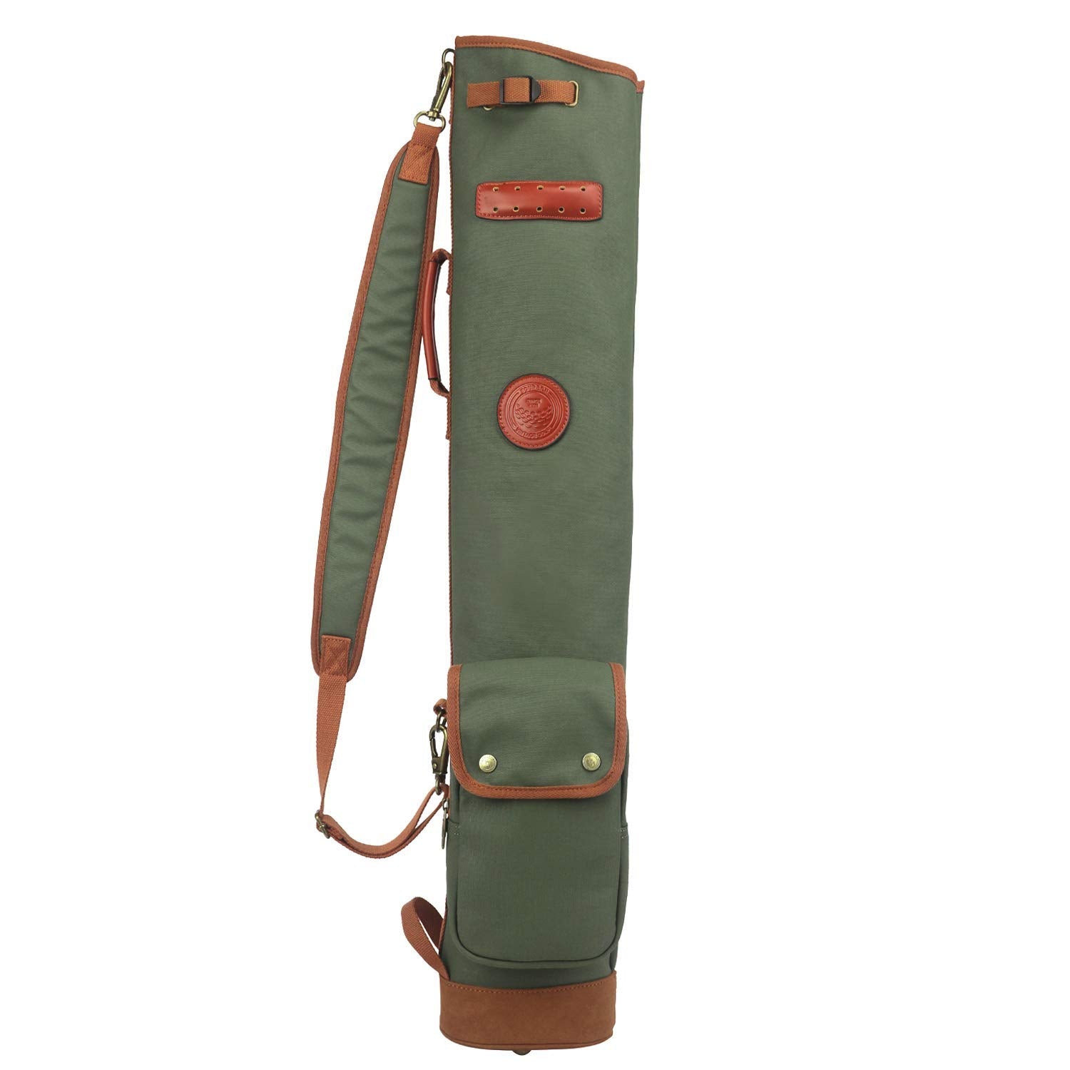 TOURBON Canvas Golf Club Travel Case Lightweight Carry Bag for Men Women - Green (Green)