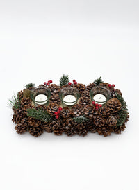 Christmas Pinecones Tea Light Candle Holder Votive Decoration