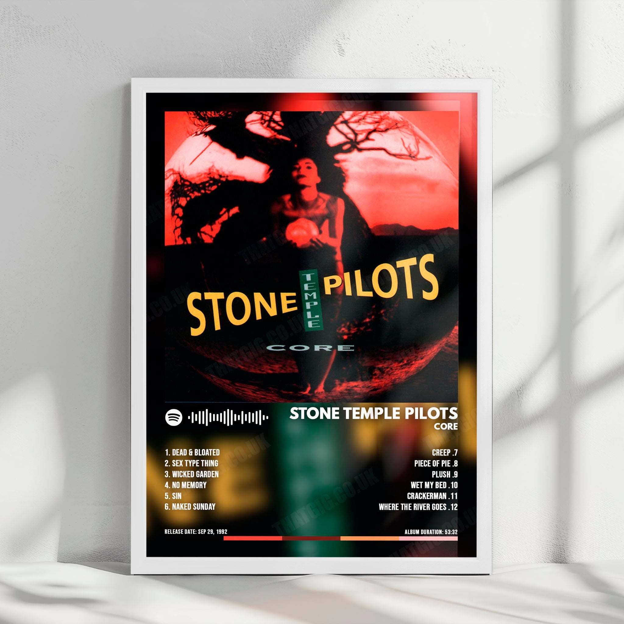 Stone Temple Pilots "Core" Album Cover Poster - with Complete Tracklist