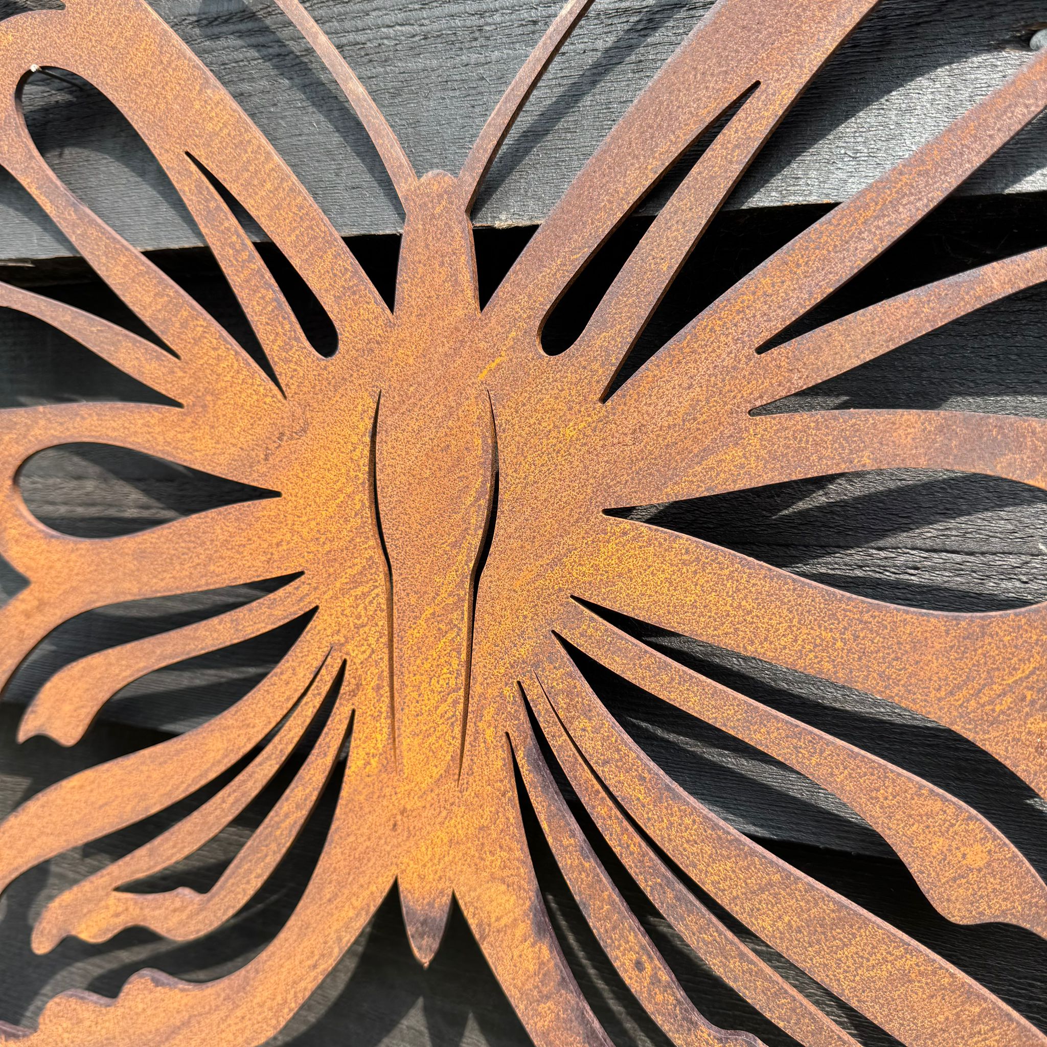 Large Rusty Metal Butterfly Decoration