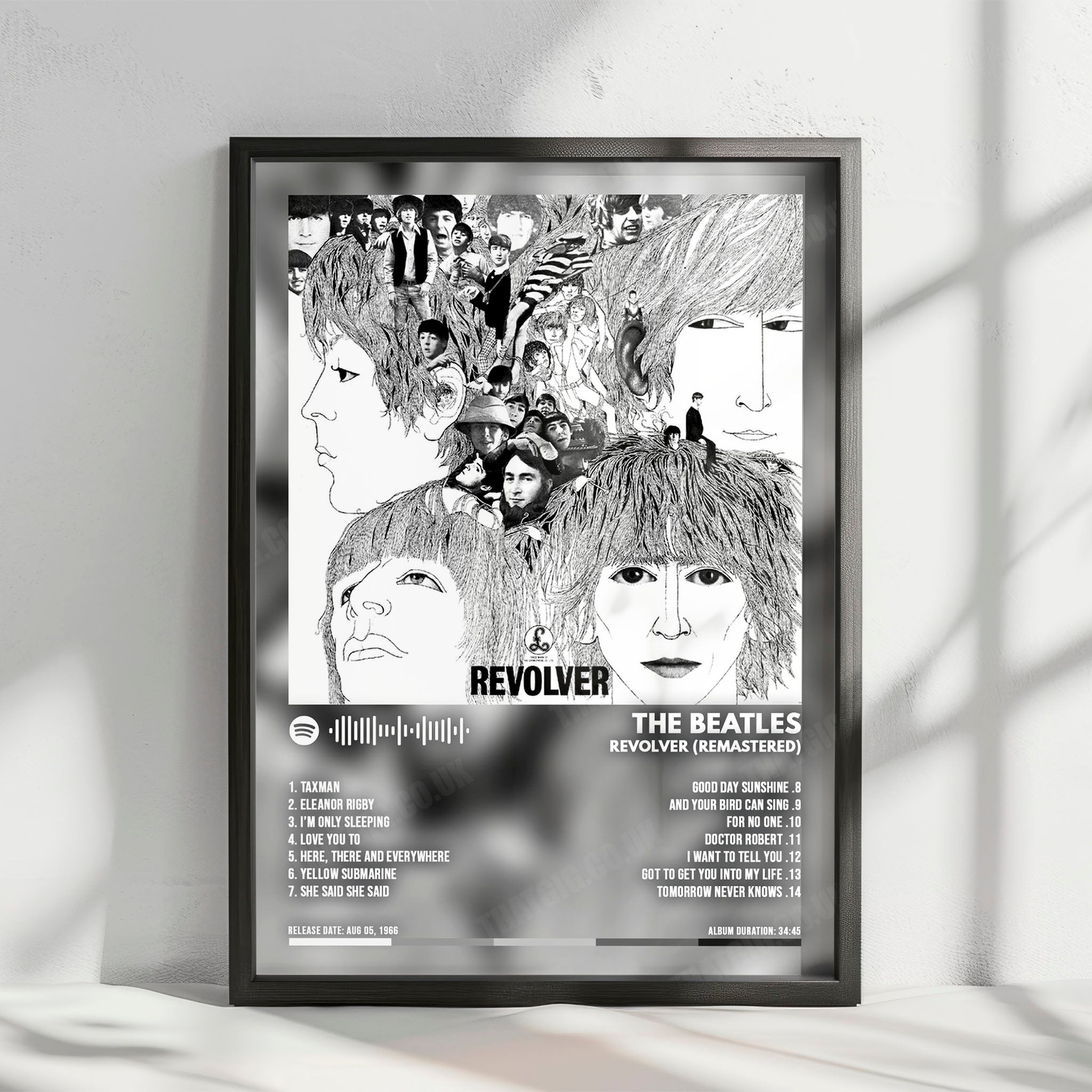 The Beatles "Revolver" Album Cover Poster - with Complete Tracklist