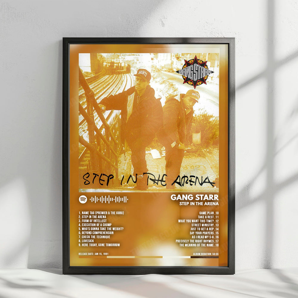 Gang Starr "Step in the Arena" Album Cover Poster - with Complete Tracklist