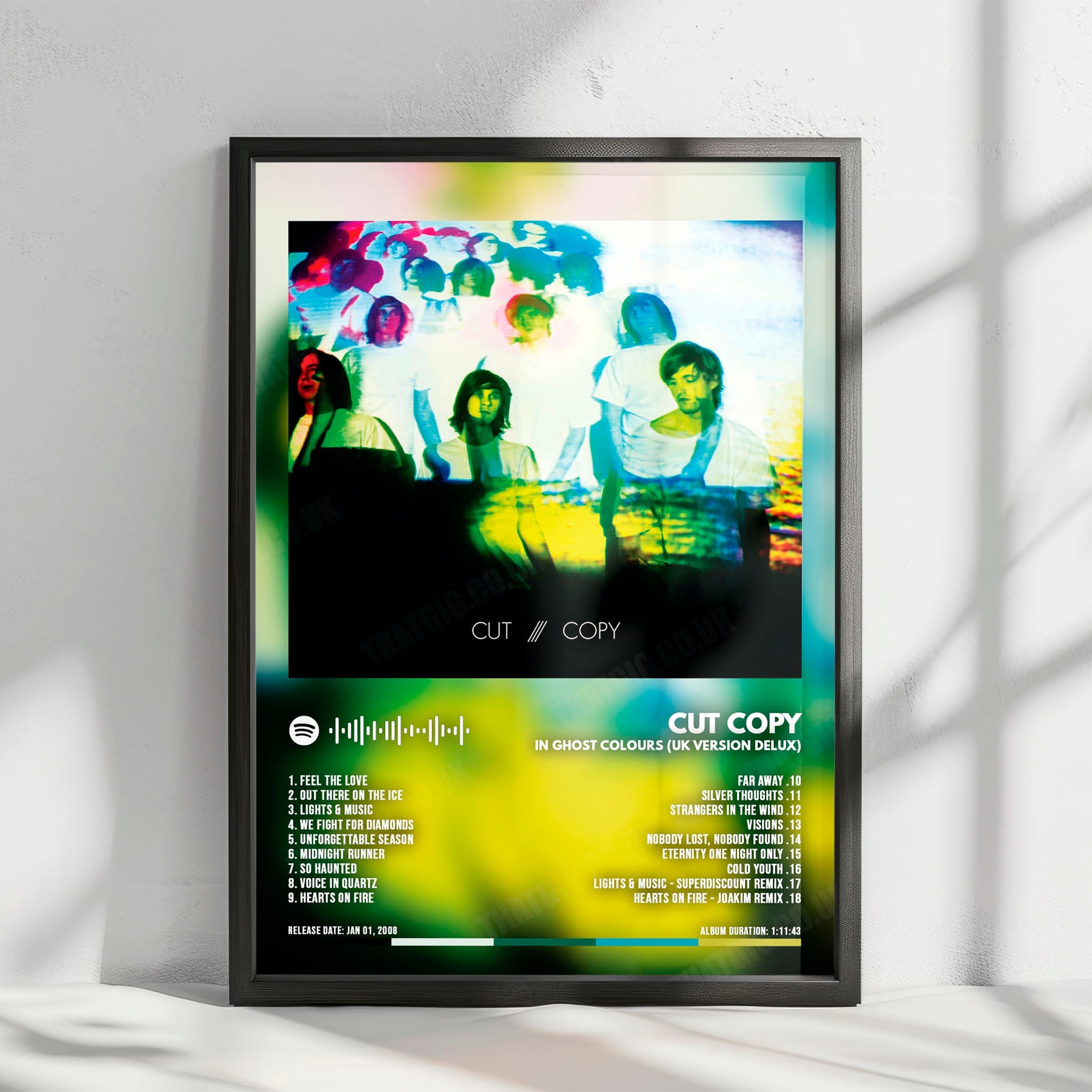 Cut Copy "In Ghost Colours" Album Cover Poster - with Complete Tracklist