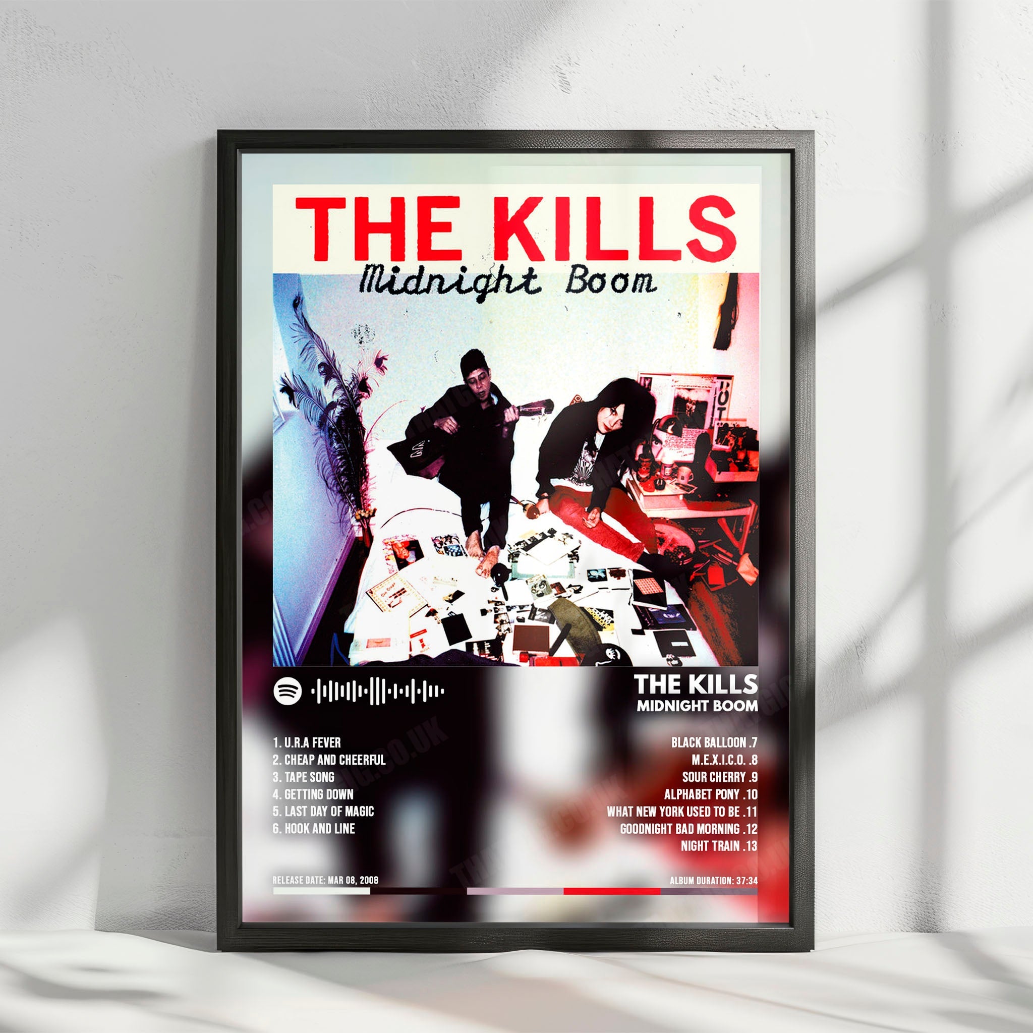 The Kills "Midnight Boom" Album Cover Poster - with Complete Tracklist