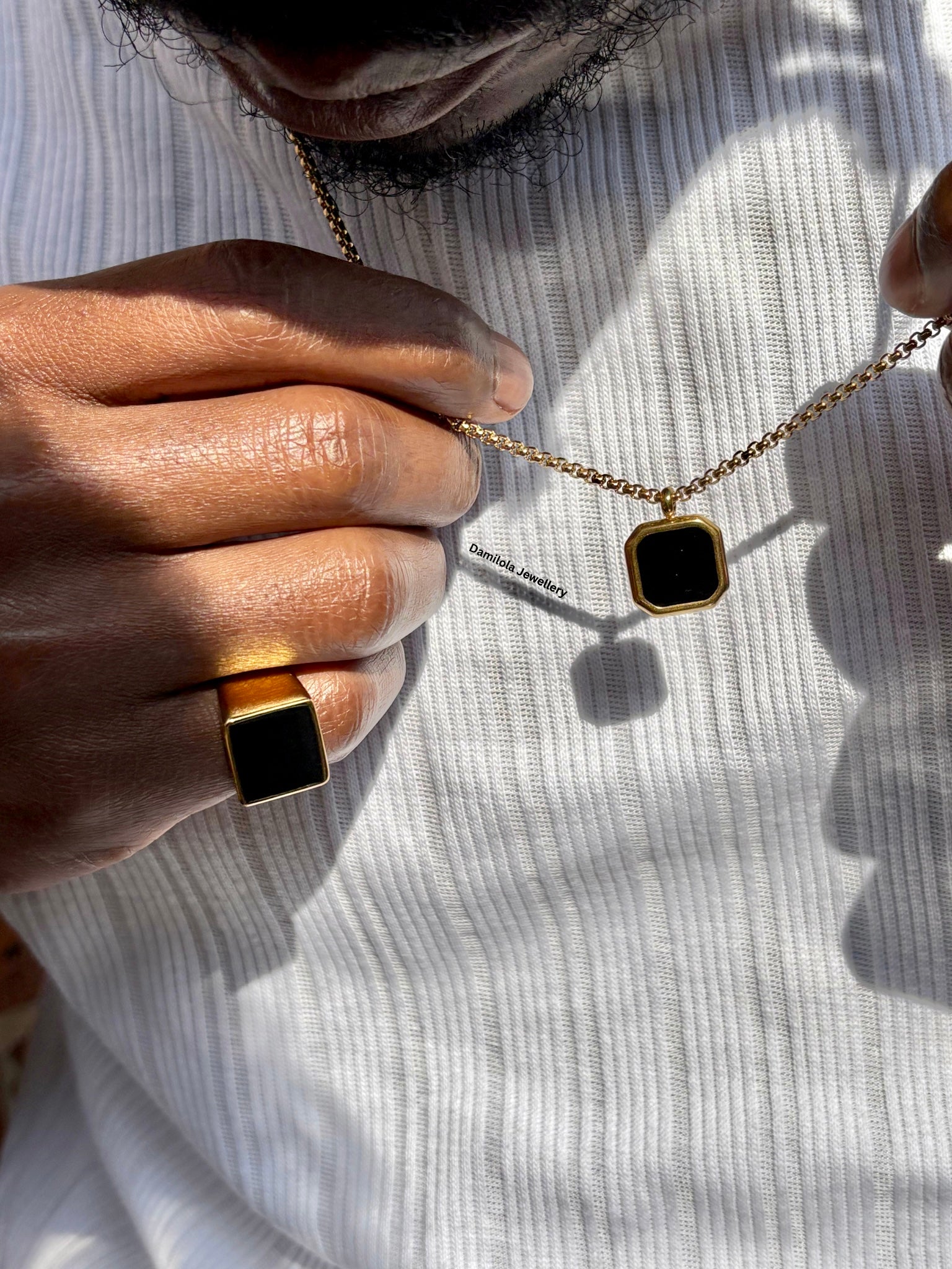 Gold ‘King Noir’ Onyx Men’s Ring