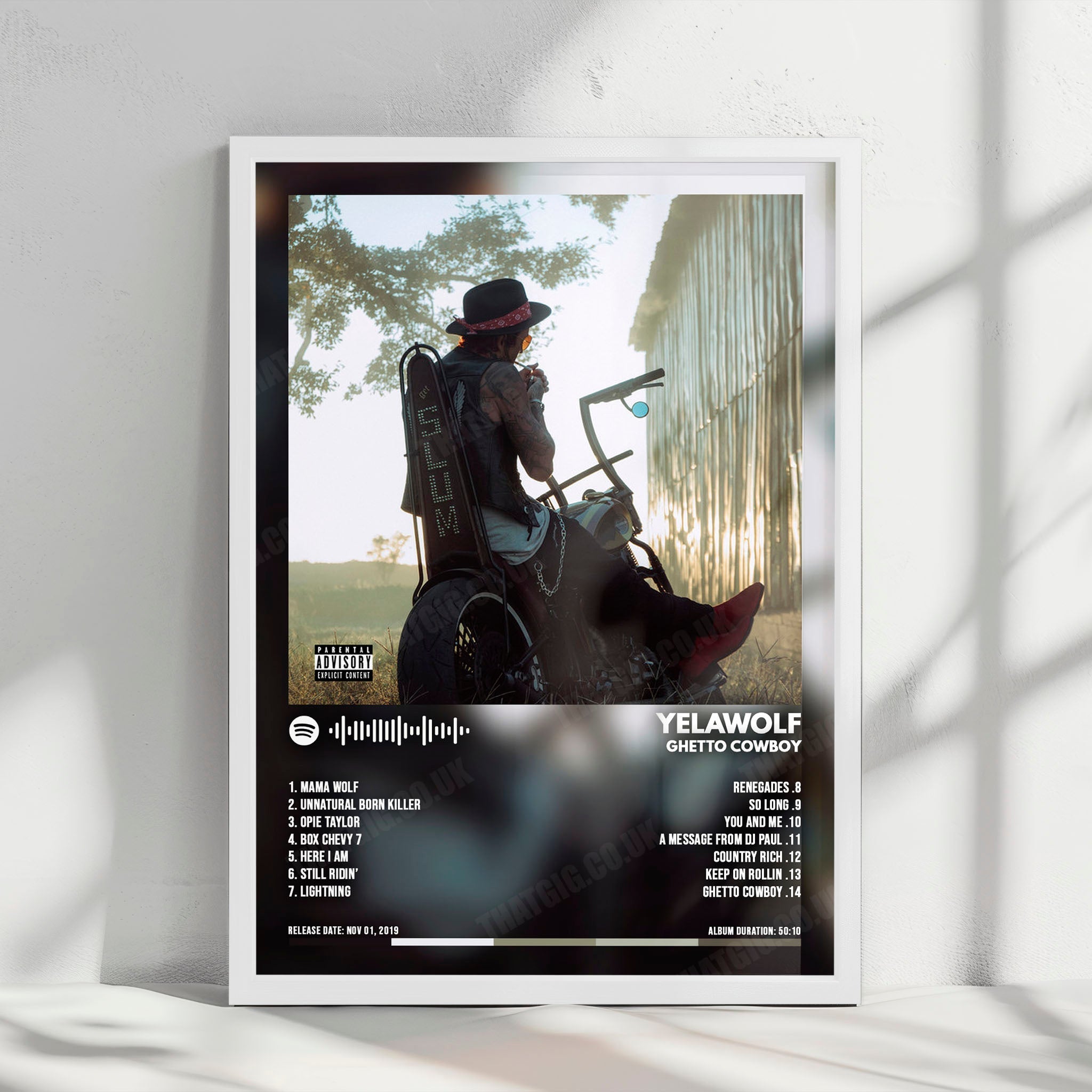 Yelawolf "Ghetto Cowboy" Album Cover Poster - with Complete Tracklist