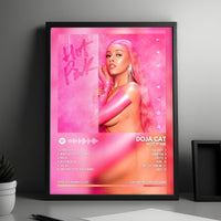 Doja Cat "Hot Pink" Album Cover Poster - with Complete Tracklist