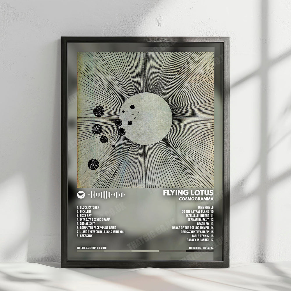 Flying Lotus "Cosmogramma" Album Cover Poster - with Complete Tracklist