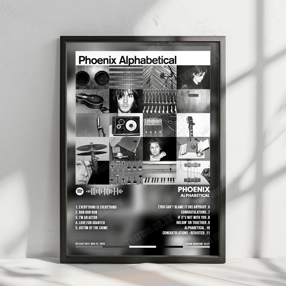 Phoenix "Alphabetical" Album Cover Poster - with Complete Tracklist