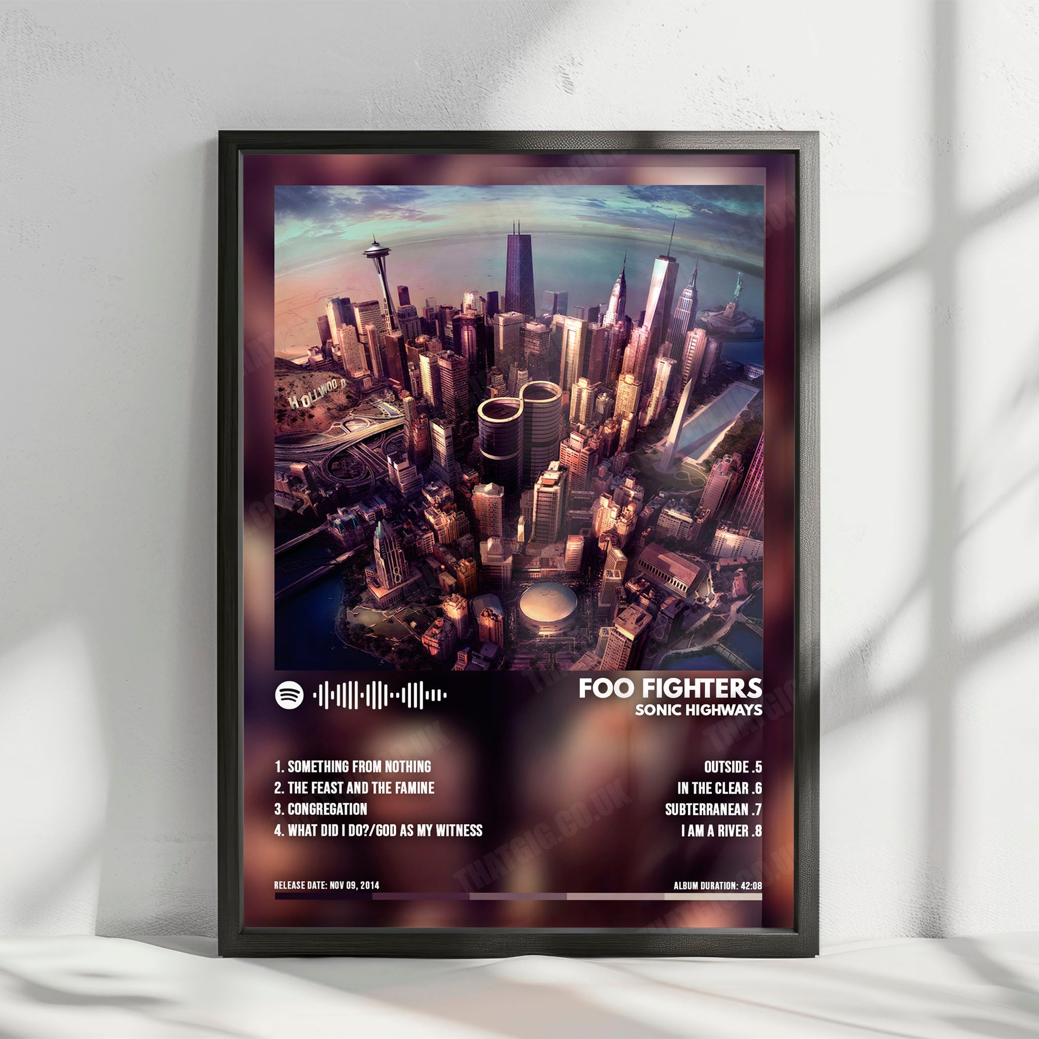 Foo Fighters "Sonic Highways" Album Cover Poster - with Complete Tracklist